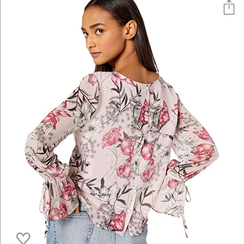 cupcakes and cashmere Terra Floral Chiffon Blouse